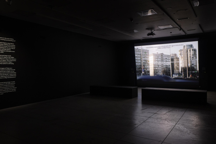 Tokyo Highway Scene, video, installed at Riga Contemporary Art Space, April 2025, Riga, Latvia, photo: Kristīne Madjare